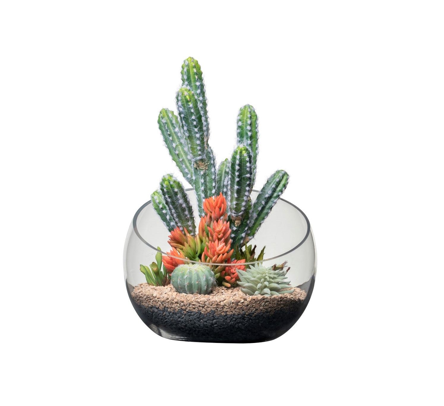 12" Bubba Slant Bowl with Cactus Arrangement AR1346