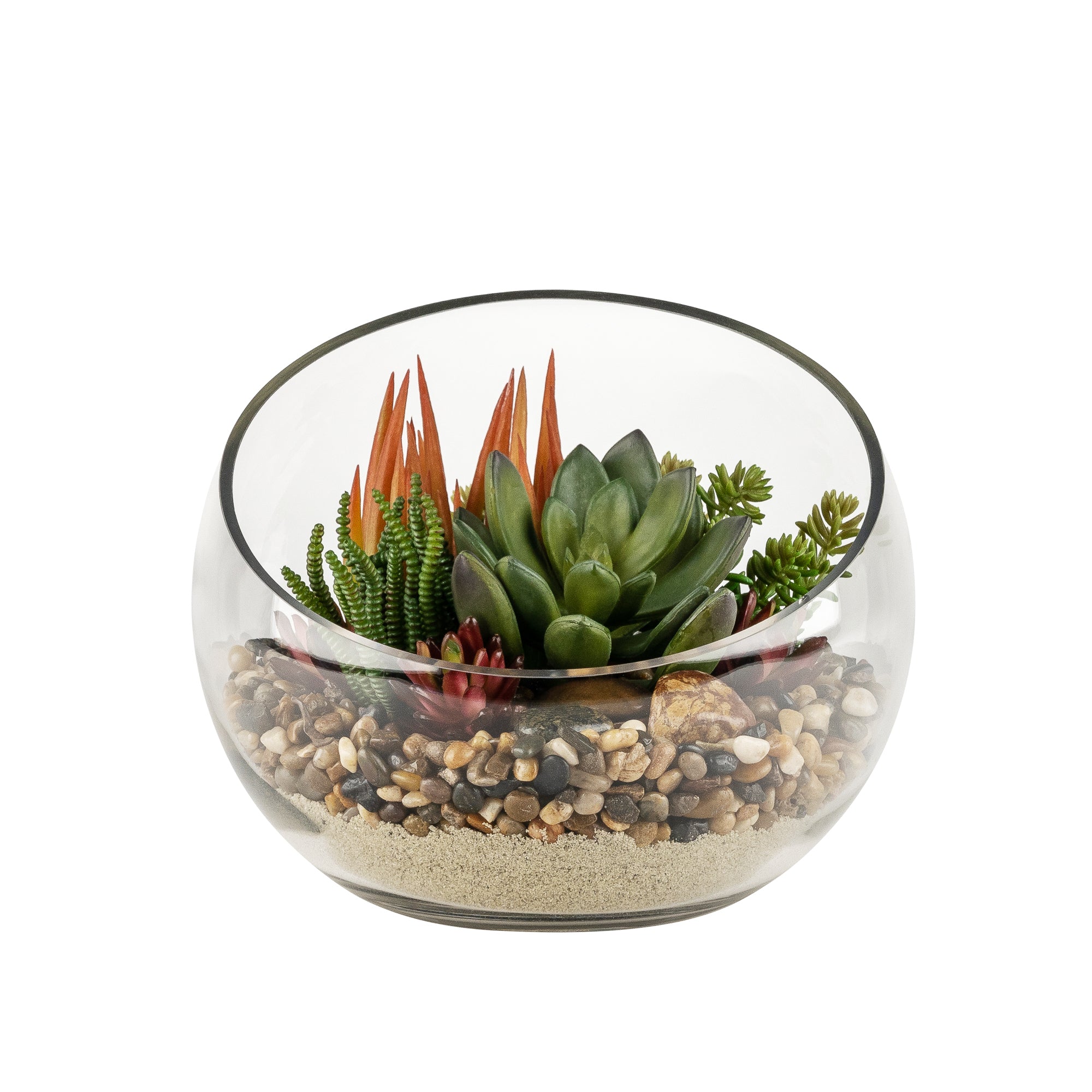 12" Bubba Slant Bowl with Succulent Arrangement AR1596